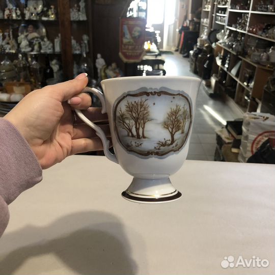 Бокал для чая. Зимний пейзаж. Дулево