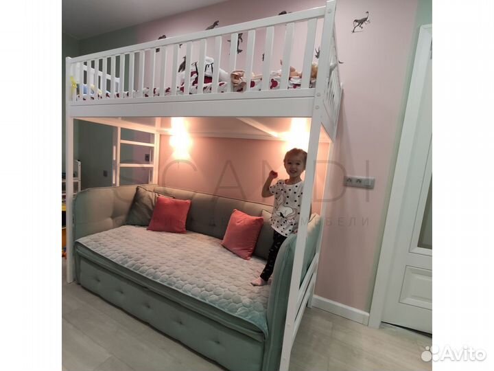 Детская кровать-чердак из бука