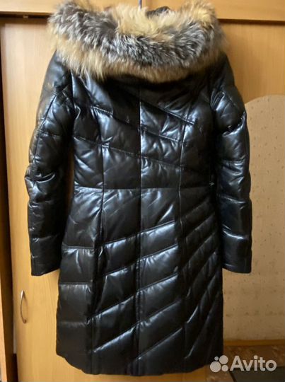 Пуховик женский кожаный