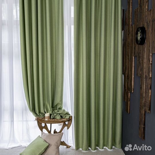 Шторы рогожка Орфей Лайм