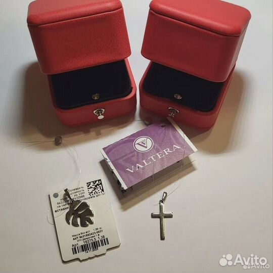 Новые подвески Серебро 925 Крестик и Листок