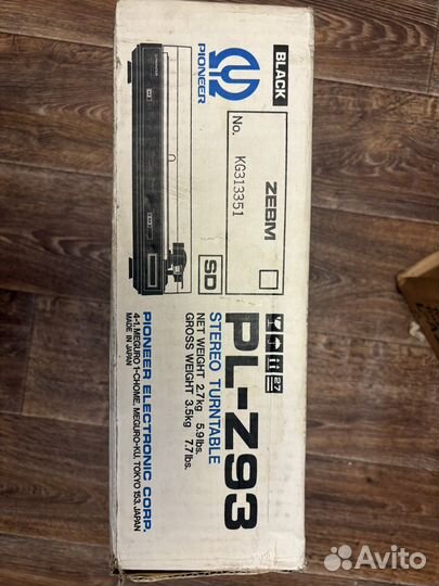 Виниловый проигрыватель pioneer PL-Z93