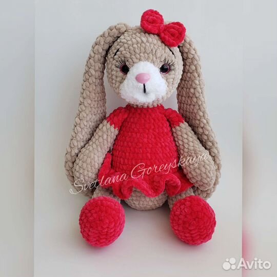 Вязаный заяц, 37 см (в наличии)