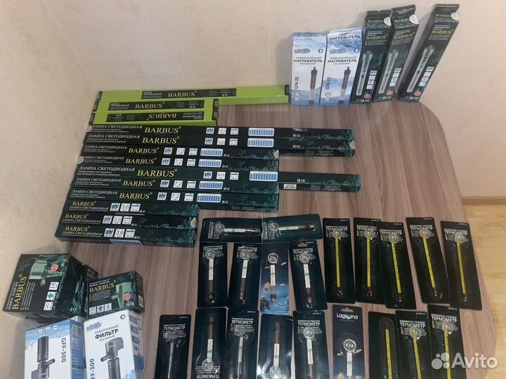 Аквариумы. Фильтры. Термометры. Нагреватели. Корм