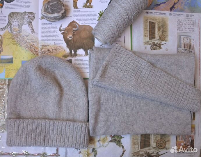 Шапка из шарф из 100 яка