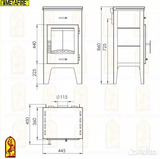Печь Камин Пехорка 6 с плитой