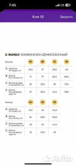 Комбинезон демисезонный bungly 80