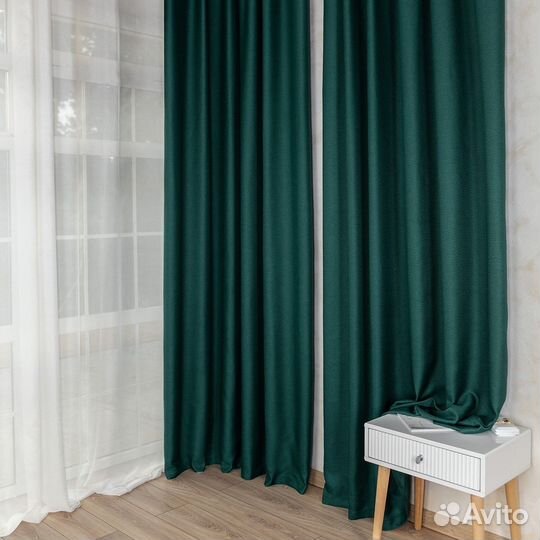 Шторы рогожка Орфей Виридиан