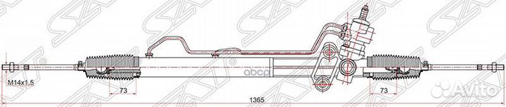 Рейка рулевая hyundai starex H1 97- 2WD LHD ST
