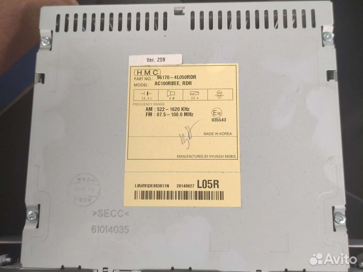 Магнитола штатная на hyundai Solaris