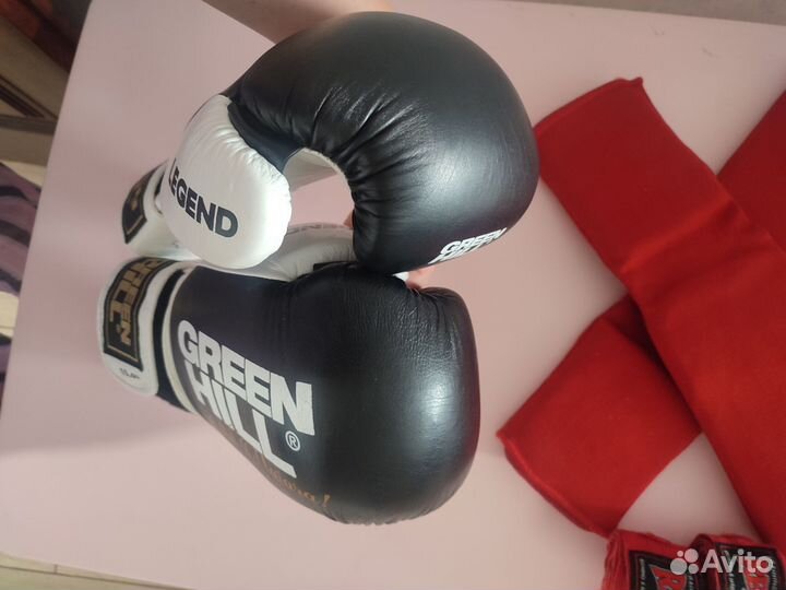 Перчатки green hill 10oz, защита голени и стоп