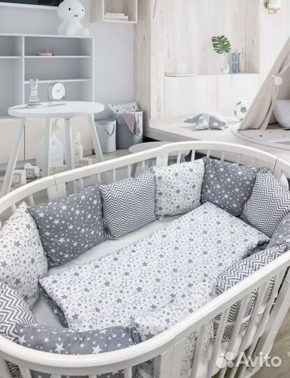 Бортики в кроватку с одеалом