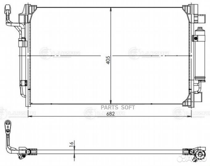 Luzar lrac1413 радиатор кондиционера nissan teana