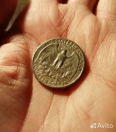 Монета Quarter dollar Liberty 1971 г перевёртыш