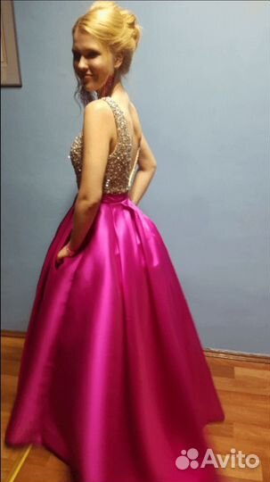 Вечернее платье 42 44 малиновое