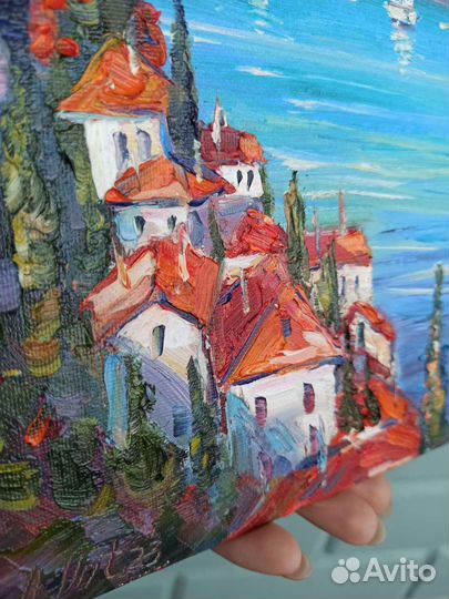 Море картина маслом пейзаж летний море лодки