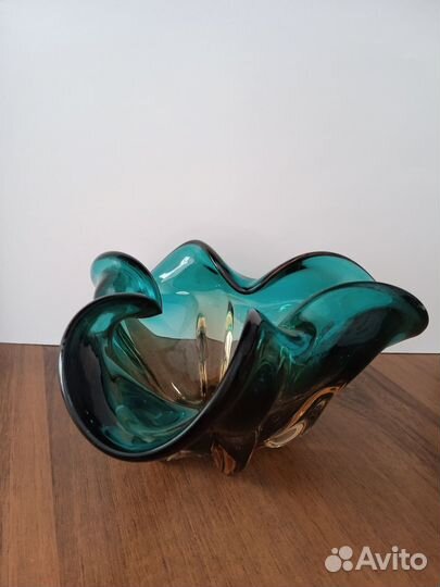 Ваза-конфетница гутное стекло СССР