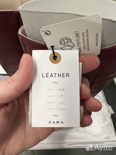 Сапоги zara кожаные