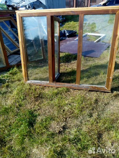 Деревянные окна с стеклопакетом бу 1500*1200