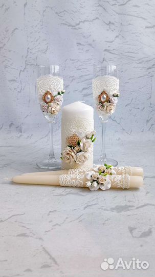 Набор: Свадебные фужеры и семейный очаг