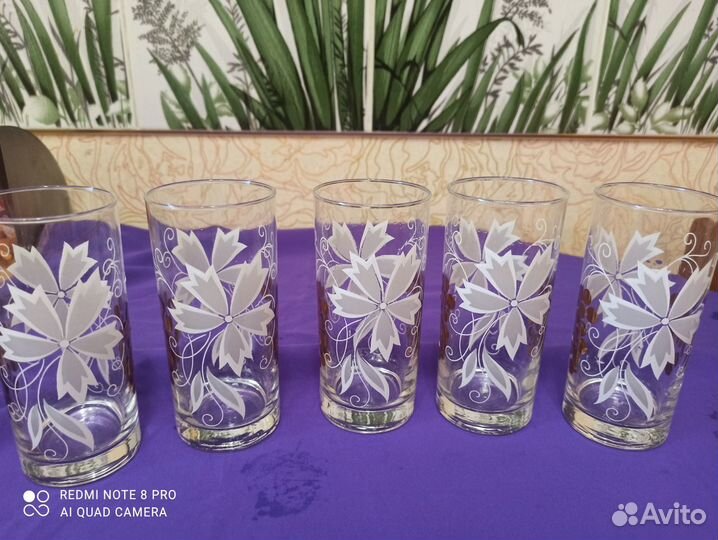 Стаканы для сока, 5 шт., цена за все Чехословакия