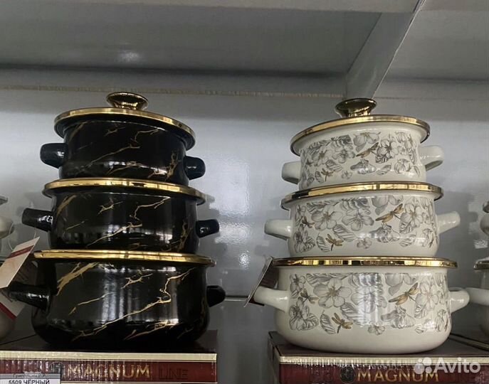 Набор мини кастрюль. Эмаль