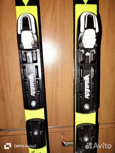 Беговые лыжи fischer 150 с креплениями + палки