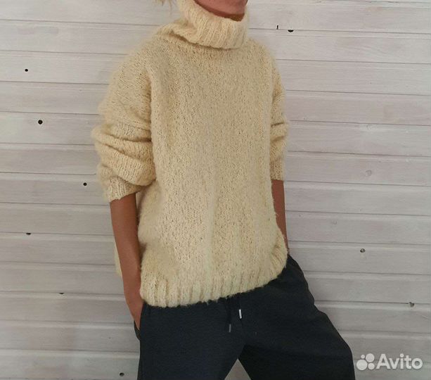 Свитер альпака ручной вязки оверсайз
