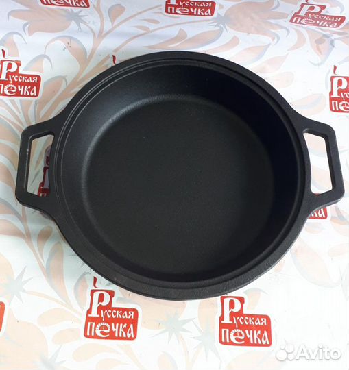 Сковорода чугунная 380мм с крышкой