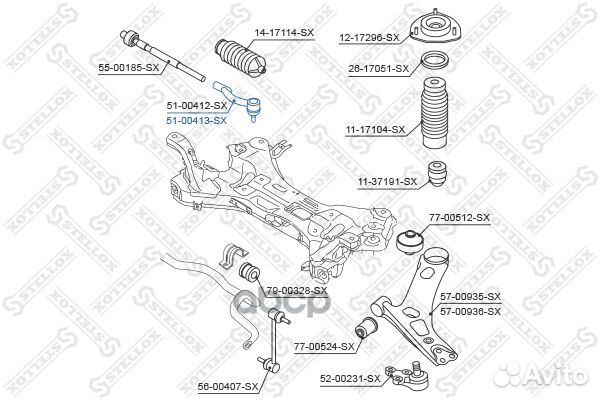 5100413SX наконечник рулевой правый Hyundai Tu