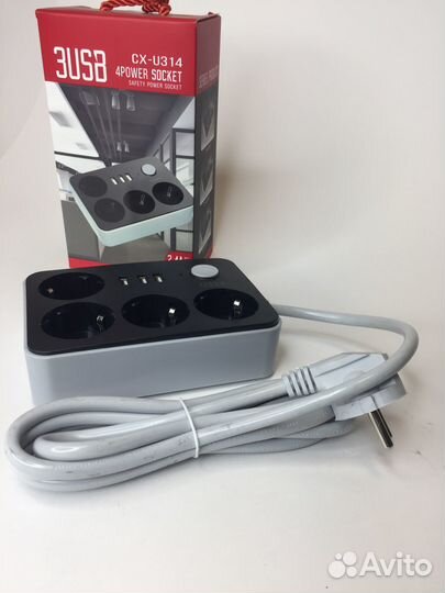 2шт. Сетевой фильтр с 6USB портами удлинитель