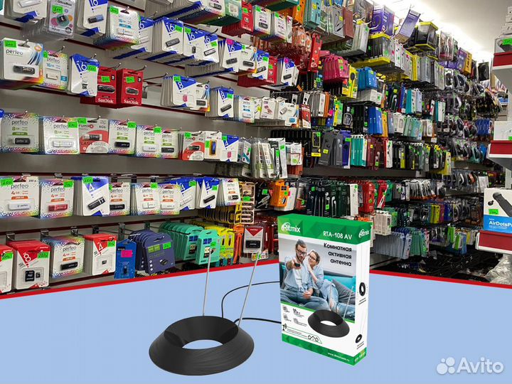 Антенна комнатная ritmix RTA-108 AV, активная