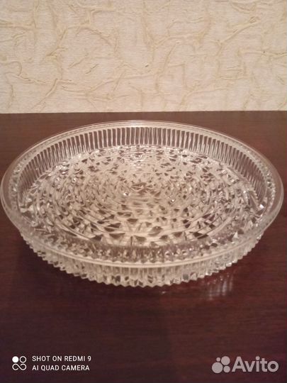 Хрустальный поднос СССР для фруктов, конфет и др