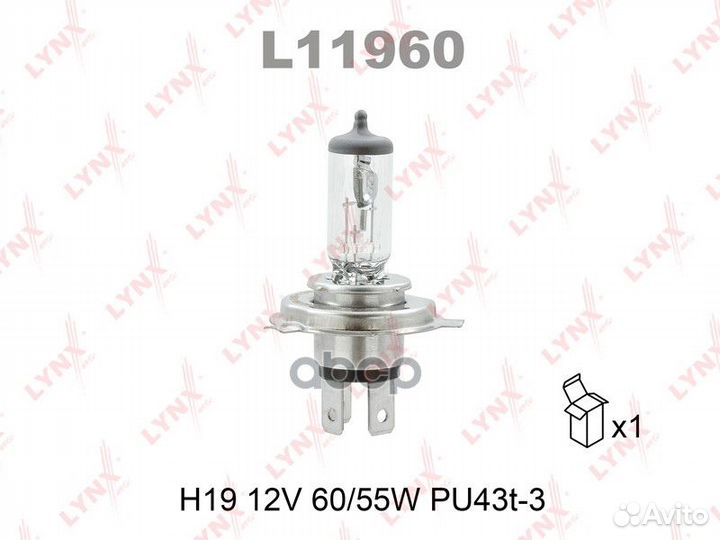 Лампа галогенная H19 12V 60/55W PU43t-3 l11960