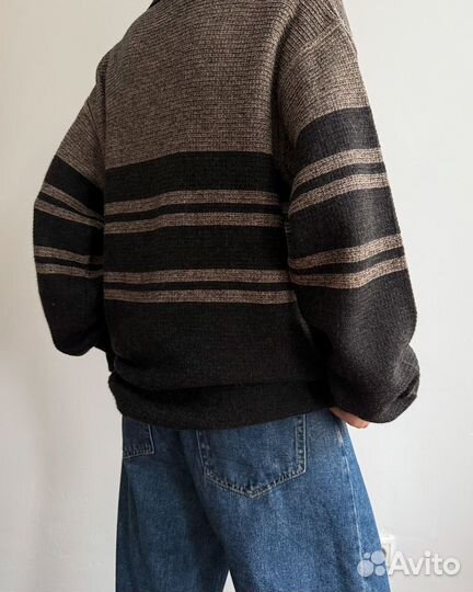 Винтажный поло-джемпер, L