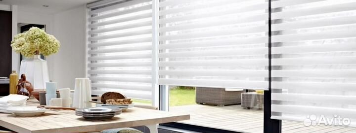 Жалюзи и рулонные шторы Зебра