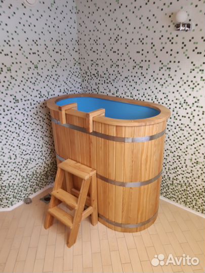 Купель деревянная с пластиковой вставкой