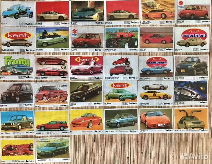 Вкладыши от жвачки Turbo