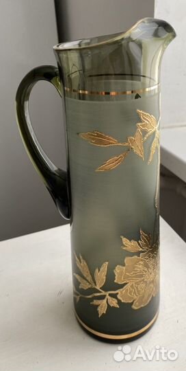 Кувшин богемское стекло чехословатское