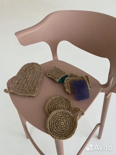 Губка, вехотка, варежка-мочалка из джута