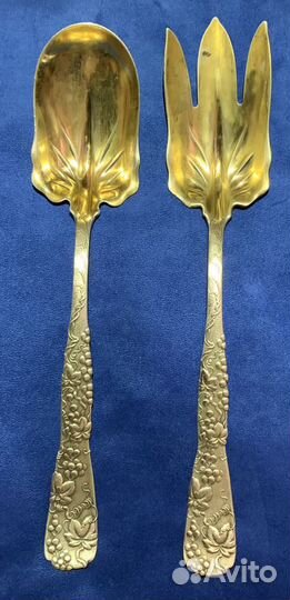 Серебряная пара для сервировки салата Tiffany & Co