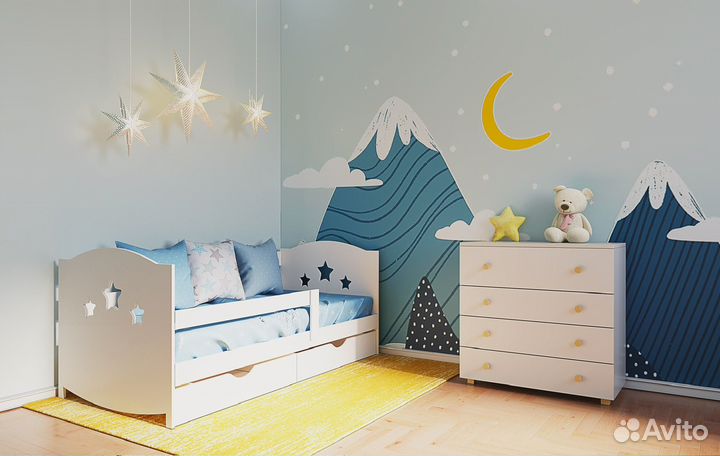 Детская кровать от 3 лет с бортиками