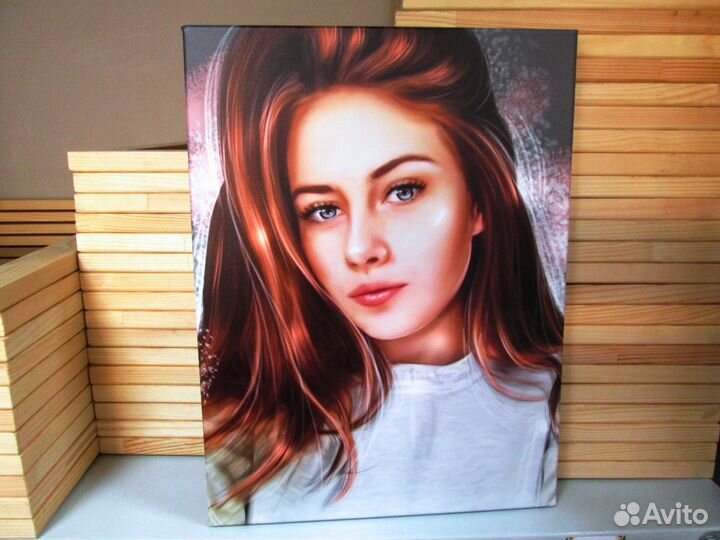Портрет. Печать на холсте. Подарок