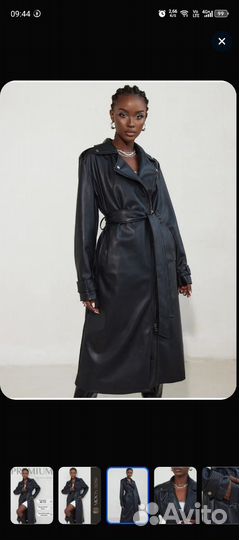 Кожаный плащ женский