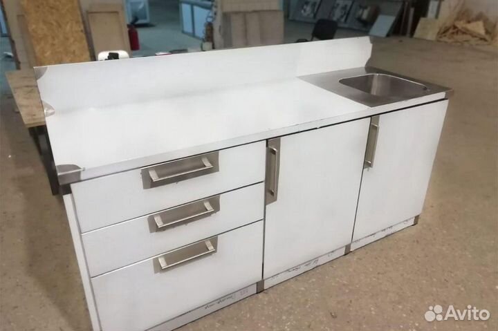 Стол купе с мойкой из нержавеющей стали нержавейки