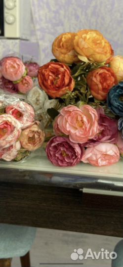 Искусственные цветы розы,пионы,лилии