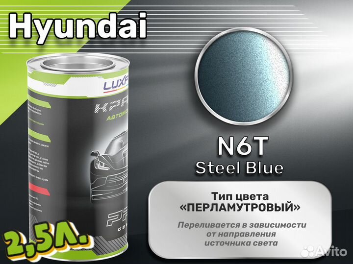 Краска Luxfore 2,5л. (Hyundai N6T Steel Blue)