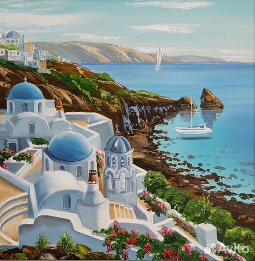 Картина маслом на холсте 60-60 морской пейзаж