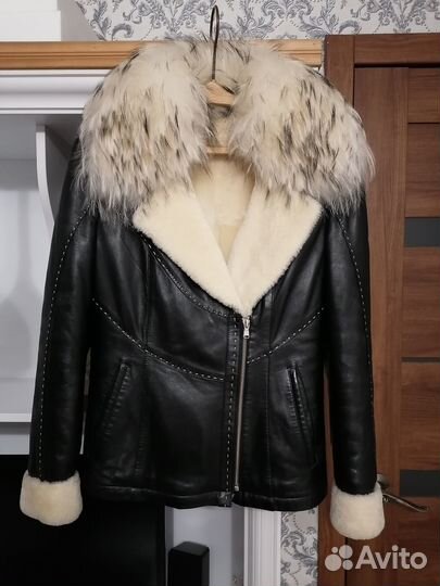 Кожаная куртка женская на меху Сhamps elysees cuir