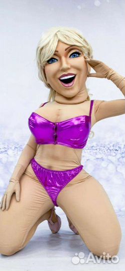 Поздравление, ростовая кукла блондинка, стриптиз